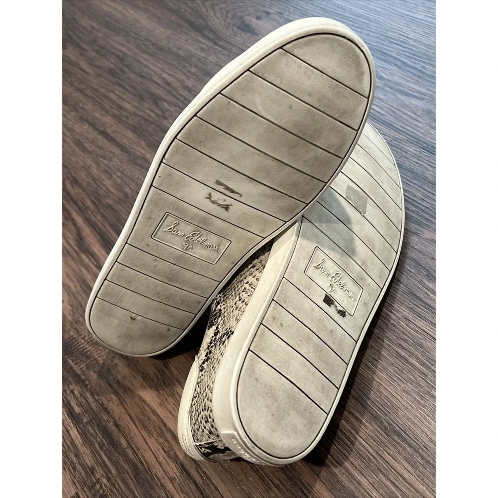 Sam Edelman Ethyl Beach Multi Snake Leather Casual Lace-Up Sneaker Shoes Sz 9.5M